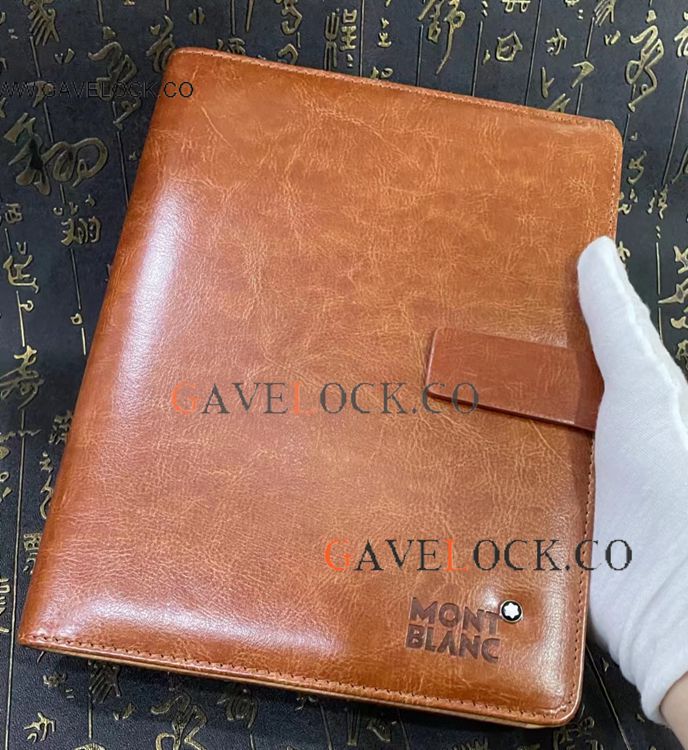Best Quality Copy Montblanc Brown Leather A5 Notebooks